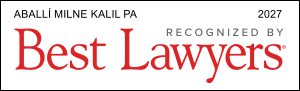 Aballí Milne Kalil, P.A. is proud to have 2 lawyers listed in the 2027 edition of The Best Lawyers in America®.